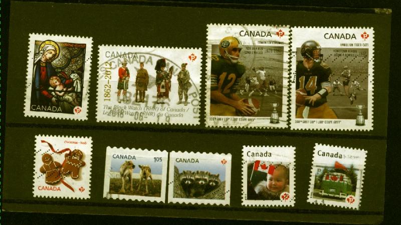 Canada #2500,2503,2506-07,2570,2574,2578,2582-83    used 2012  PD