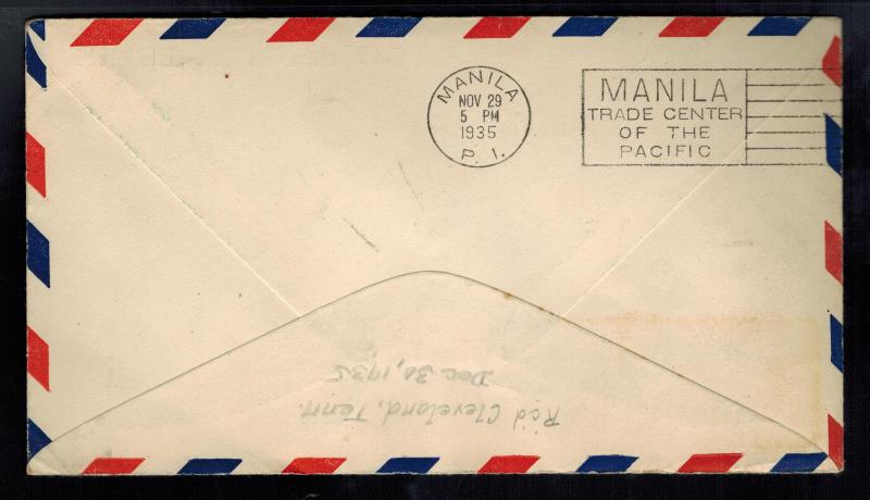 1935 USA first flight cover San Francisco to Manila Philippines FAM 14 Clipper