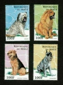 Mali 1997 - Dogs, Chow, Schnauzer, Terrier - Set of 4v - Scott 816-19 - MNH