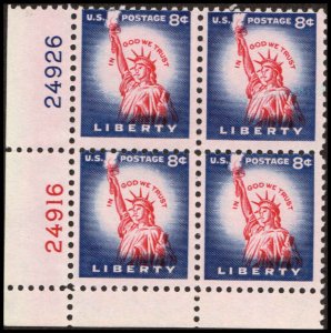 US #1041B LIBERTY MNH LL PLATE BLOCK #24916-24926