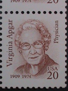 ​UNITED STATES-1986-SC# 2179 VIRGINIA APGAR -PHYSICIAN MNH BLOCK VERY FINE