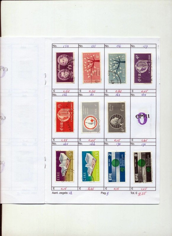 Ireland Mid/Modern Used On Approval Pages(Apprx 120 Items) ZZ 609