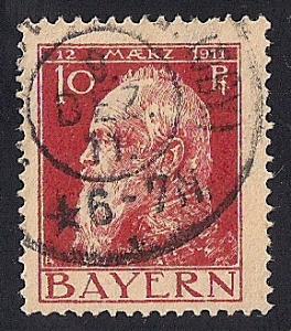 Bavaria #79 10 PF Prince Regent Luitpold Stamp used F