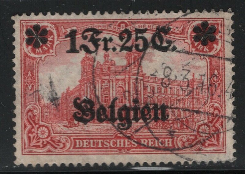 Belgium 1914 1.25Fr Overprint on Germany 1M Sc# N8 used