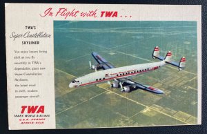 1960 Santa Fe NM USA Picture Postcard Cover To Washington DC TWAs Super Constela