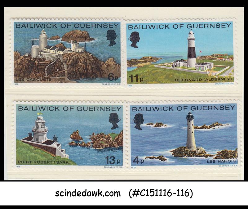 BAILIWICK GUERNSEY - 1976 LIGHTHOUSE - 4V - MINT NH