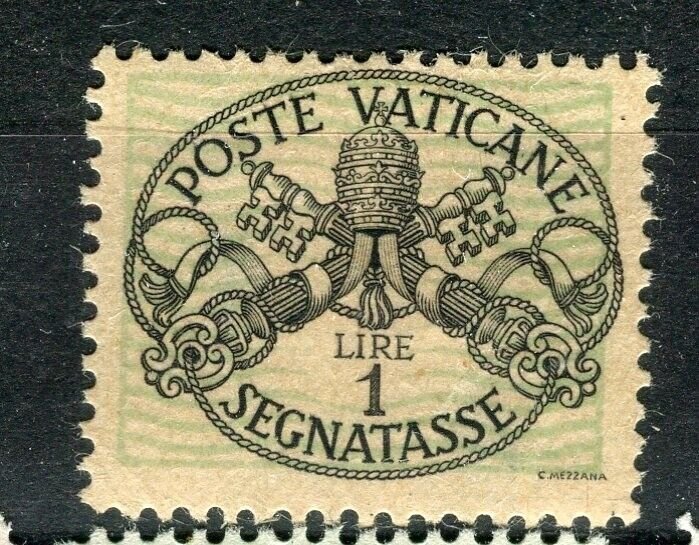 VATICAN; 1945 early Postage Due issue fine Mint hinged 1L. value