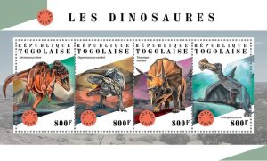 TOGO - 2018 - Dinosaurs - Perf 4v Sheet - Mint Never Hinged