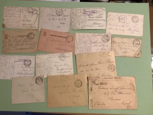 World War 1 mixed postal items 14 pieces Ref A980