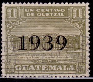 Guatemala, 1939, Central Post Office, overprint, 1c, MH