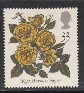 Great Britain 1991 MNH Scott #1385 33p Harvest Fayre- Roses