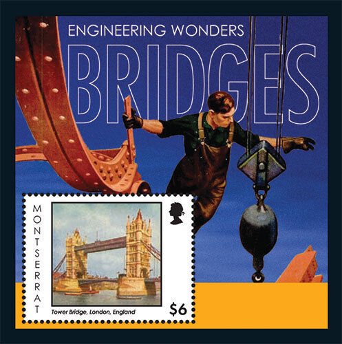 Montserrat - 2012 ENGINEERING WONDERS / BRIDGES - STAMP SOUVENIR SHEET - MNH