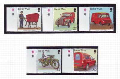 Isle of Man Sc 976-80 2003 Postal Vehicles stamp set mint NH