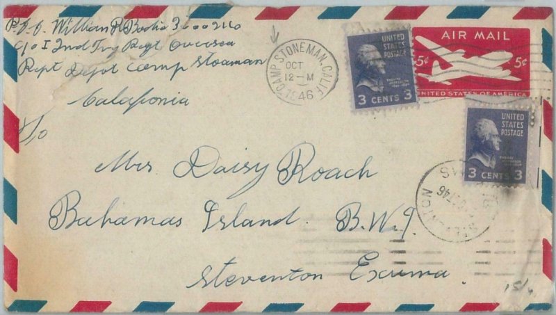 71745  - USA - POSTAL HISTORY - added franking on STATIONERY COVER to BAHAMAS