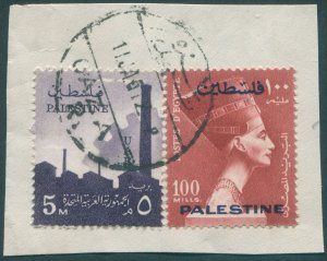 Gaza (Egyptian Occupation) 1960 5m SG105 & 1955 100m SG83 used on piece
