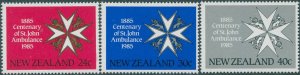 New Zealand 1985 SG1357-1359 St John Ambulance set MNH