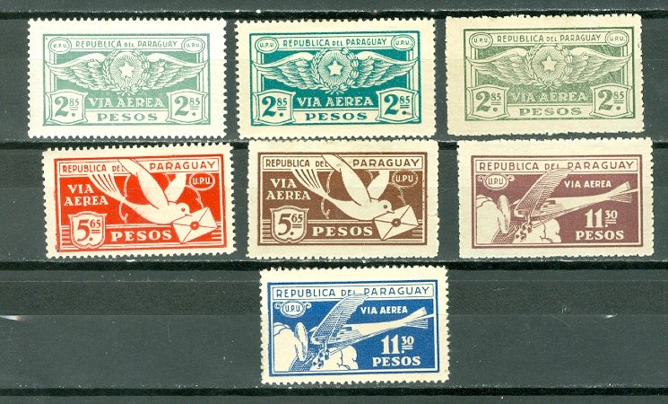 PARAGUAY AIR #C7-C12...SET...MINT...$7.50