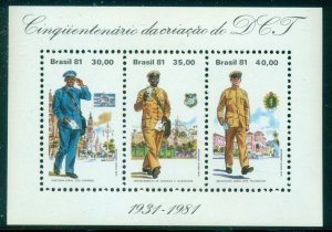 BRAZIL SCOTT # 1733 SOUVENIR SHEET, DEPT. OF POSTS AND TELEGRAPHS, GREAT PRICE!