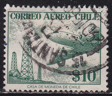 Chile C176 Oil Derricks and Plane 1956