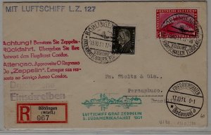 Germany registered Zeppelin cover 15.10.31 Boblingen
