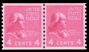 MOMEN: US STAMPS #843 LINE PAIR MINT OG NH PSE CERT LOT #77295