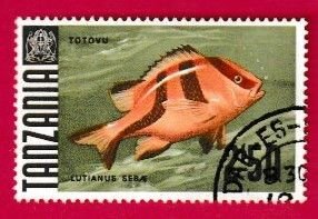 TANZANIA SCOTT#31 1967 EMPOROR SNAPPER - USED