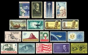 1962 Year Set of 18 Commemorative Stamps Mint NH - Stuart Katz