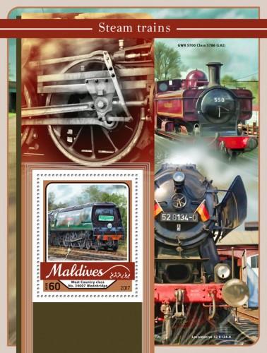 MALDIVES 2017 SHEET STEAM TRAINS LOCOMOTIVES mld17107b