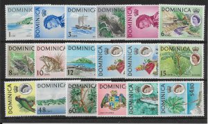 DOMINICA SG162/78 1963-5 DEFINITIVE SET OF 18 MNH