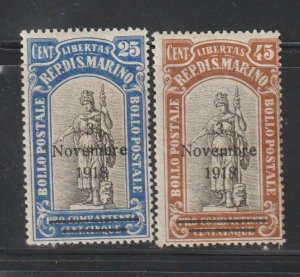 San Marino   SC B13, B14 Mint Lightly Hinged