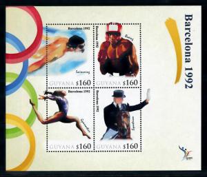 [78147] Guyana 2010 Olympic Games Barcelona Gymnastics Boxing Sheet MNH