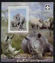 BENIN - 2007 - Rhinos - Perf Min Sheet - MNH - Private Issue