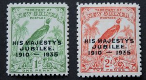 New Guinea 1935 GV Silver Jubilee set SG 206/207 mint