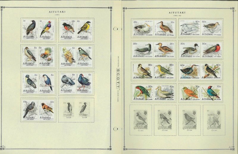 Aitutaki 1903-1988 MNH & LH in Mounts (1 used) on Scott International Pages