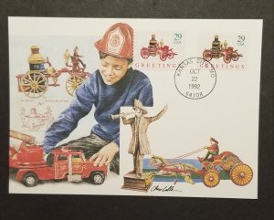 1992 US Christmas Stamp Scott 2719 FDC First Day Maxi Card Maximum M160