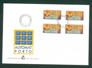 Sweden.1994 FDC. Cachet. Automat, Franking, Vending Labels.2.80-3.20-5.00-6.00kr