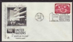 UN New York Globe 1962 Artcraft U/A FDC BIN