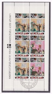Netherlands  #B607-B610a  cancelled  1984  sheet child welfare  comic strips