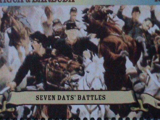 ​ANTIQUE-BARBUDA -AMERICAN CIVIL WAR-THE BATTLE FIELDS MNH SHEET VERY FINE