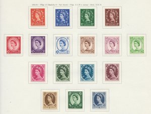 1952-54MH* Great Britain Queen Elizabeth Full Set SG 515-531 17731-