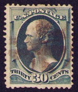 US Scott # 165 30c Hamilton Used  Fine