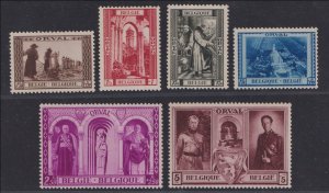 Belgium  #B250-B255  MNH  1930  surtax for the restoration of Abbey of Orval