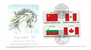 United Nations #407-10 Flag Series 1983 China Peru Bulgaria Canada WFUNA FDC