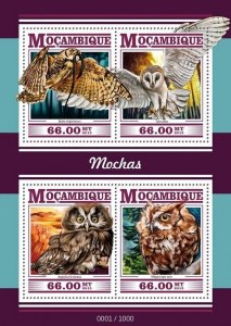 [250 40]- YEAR 2015 - MOZAMBIQUE  - OWLS       4V   complet set  MNH/**