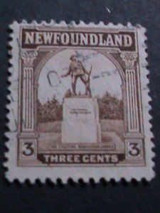 ​NEWFOUNDLAND 1923-SC#133 99 YEARS OLD-ST.JOHN WAR MEMORIAL  USED STAMP VF