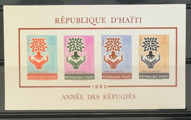 Haiti 1962 Scott C192A Imperf sheetlet of 4 MNH - World Refugee Year