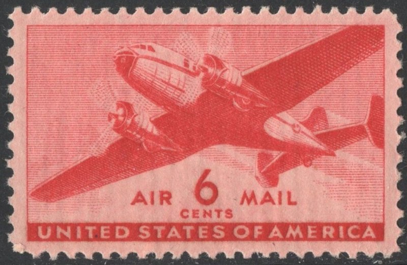 SC#C25 6¢ Twin-Motored Transport Single (1941) MNH