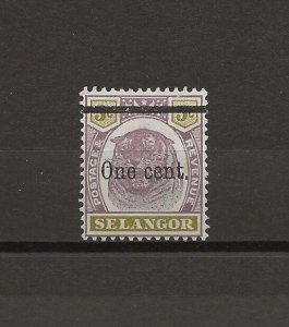 MALAYA/SELANGOR 1900 SG 66a MINT Cat £70