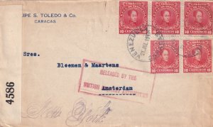 1947 Caracas, Venezuela to Amsterdam censored (FRONT ONLY) (C5881)