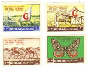 Dubai #18-21 mint hinged imperfs
